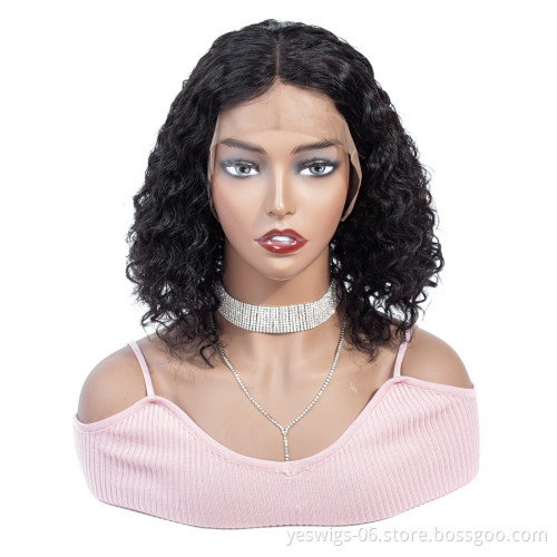Yeswigs Full Customize Bob Style Short Lace Front Wig Box/Bag Packing Ombre Color Frontal Virgin Mongolian Kinky Curly Hair Wig